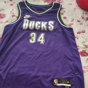 Nike Purple Giannis Antetokounmpo Bucks Basketball Jersey